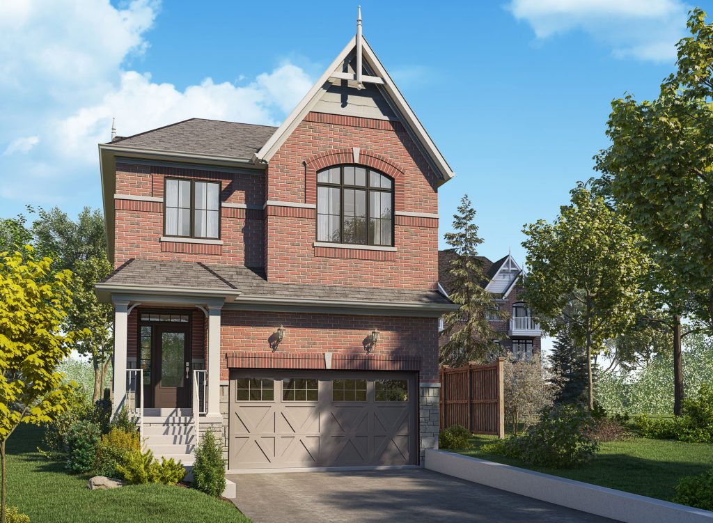 The front of The Diane House of Mill Street Townhomes development in Markham.