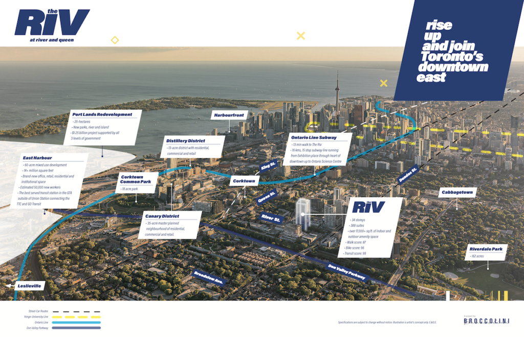 The Riv connectivity and transit highlight map